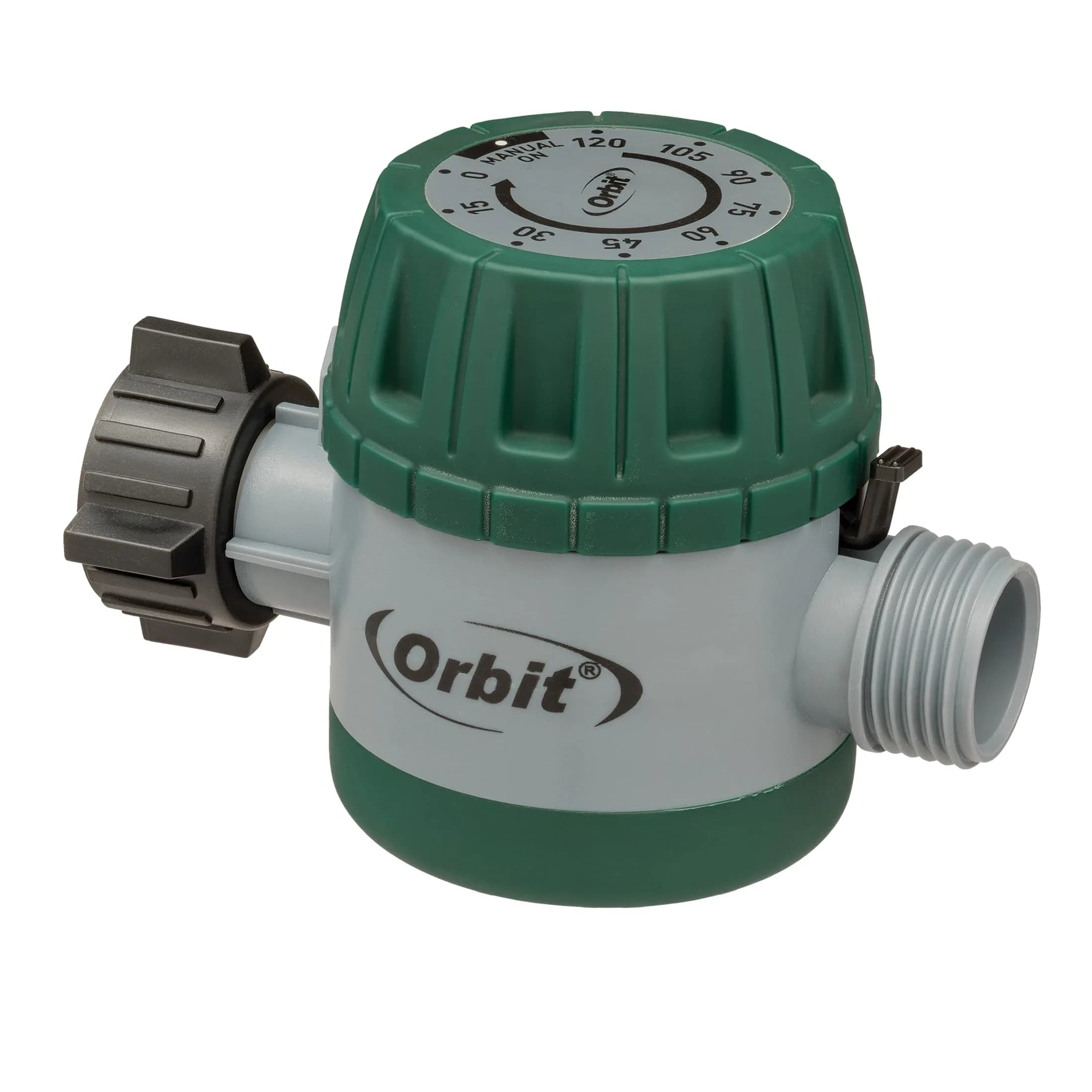 Orbit Mechanical Water Timer - Adjustable Irrigation Shutoff for Lawn & Garden Watering - Battery-Free Clockwork Hose Faucet Timer with Easy Grip Dial & Manual Bypass