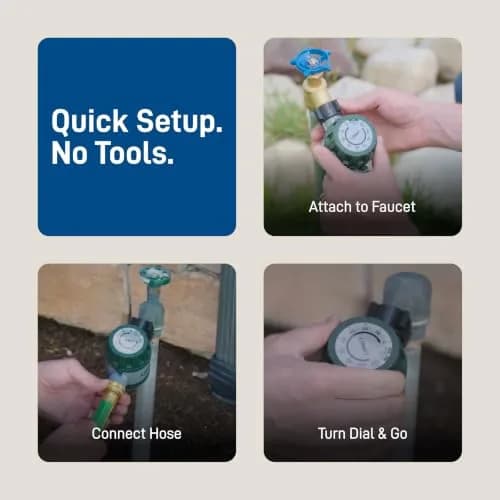 Orbit Mechanical Water Timer - Adjustable Irrigation Shutoff for Lawn & Garden Watering - Battery-Free Clockwork Hose Faucet Timer with Easy Grip Dial & Manual Bypass thumbnail 4