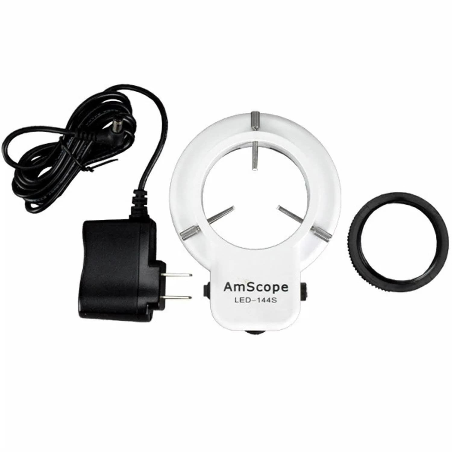 AmScope LED-144S LED Adjustable Microscope Ring Light with 48mm Adapter | 144 Bright White LEDs — LED-144S