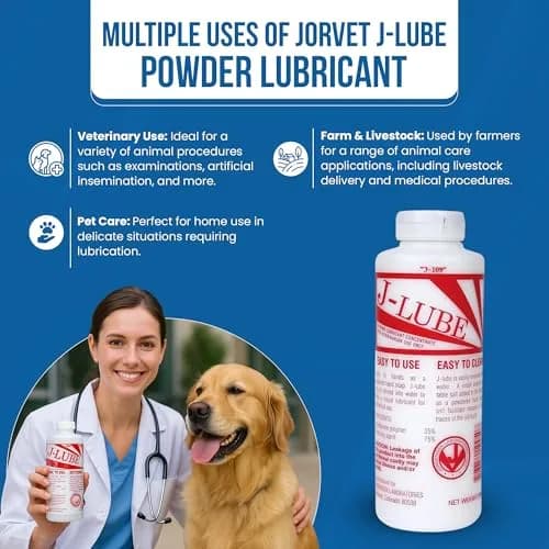 JorVet J-Lube Powder Lubricant 283.5 g (10 oz) | Easy-Mix Formula for Veterinary & Obstetrical Use thumbnail 4