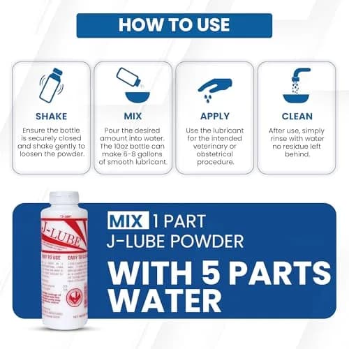JorVet J-Lube Powder Lubricant 283.5 g (10 oz) | Easy-Mix Formula for Veterinary & Obstetrical Use thumbnail 3