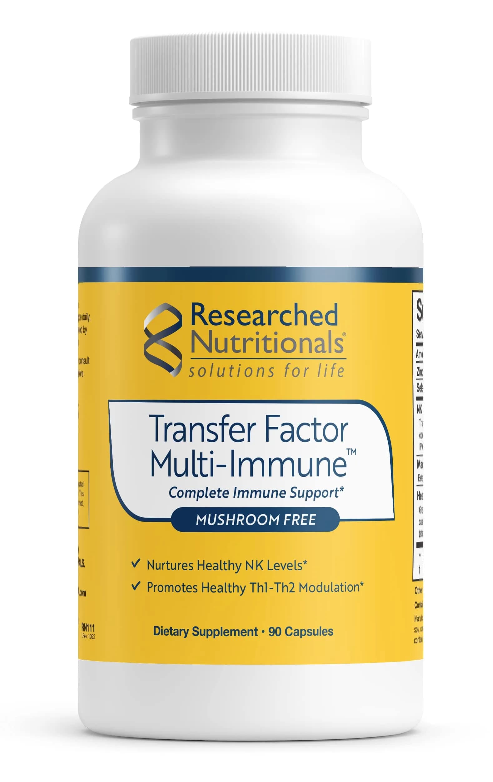 Researched Nutritionals Transfer Factor Multi-Immune Colostrum Supplement - Mushroom-Free, 90 Capsules | Supports Immune Function — Capsule