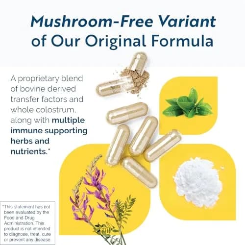 Researched Nutritionals Transfer Factor Multi-Immune Colostrum Supplement - Mushroom-Free, 90 Capsules | Supports Immune Function thumbnail 3