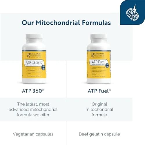 Researched Nutritionals ATP Supplements for Cellular Health & Energy Support - ATP Fuel - Vitamin E, CoQ10 & NADH to Promote Mental Clarity & Healthy Mitochondria (150 Capsules) thumbnail 4