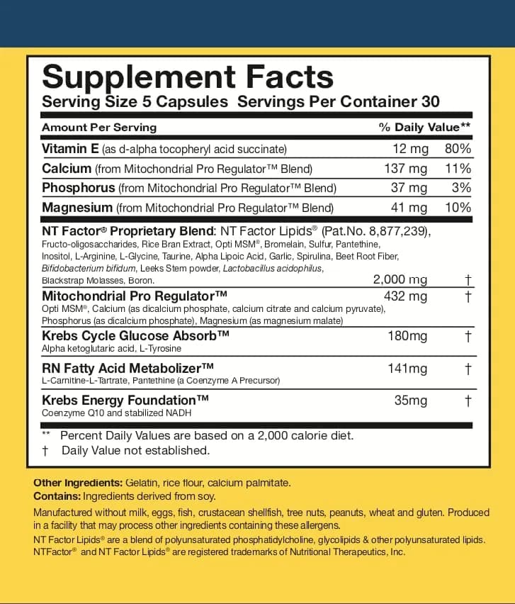 Researched Nutritionals ATP Supplements for Cellular Health & Energy Support - ATP Fuel - Vitamin E, CoQ10 & NADH to Promote Mental Clarity & Healthy Mitochondria (150 Capsules) thumbnail 6