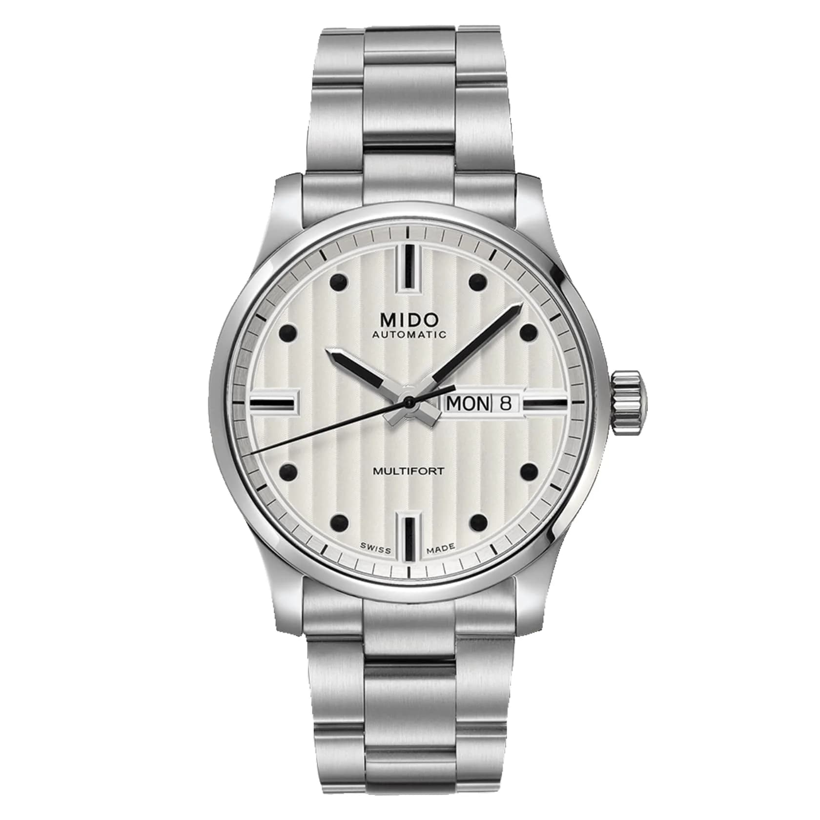 MIDO Multifort Gent Swiss Automatic Mens Watch - Silver Dial - 42mm Stainless Steel