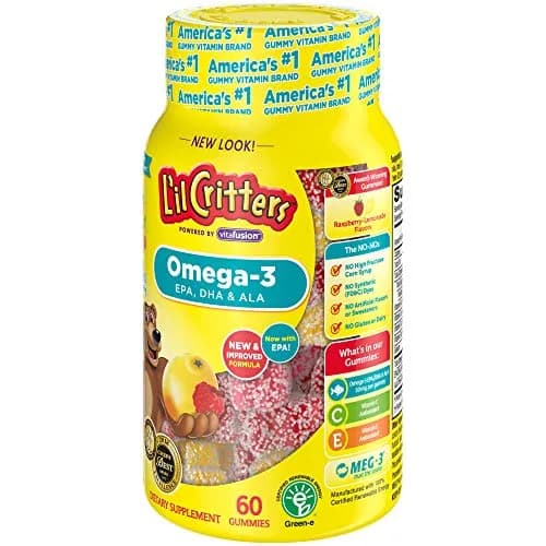 Lil Critters Omega-3 DHA Gummy Fish Lemonade Chewable 60 Count (120 Count Total) | 32mg DHA + Vitamins C, E, D3 thumbnail 4