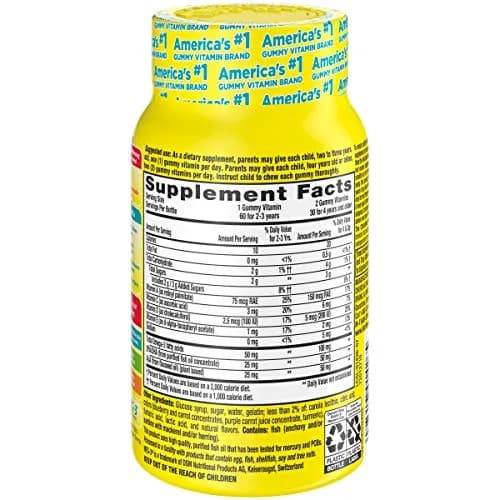 Lil Critters Omega-3 DHA Gummy Fish Lemonade Chewable 60 Count (120 Count Total) | 32mg DHA + Vitamins C, E, D3 thumbnail 2