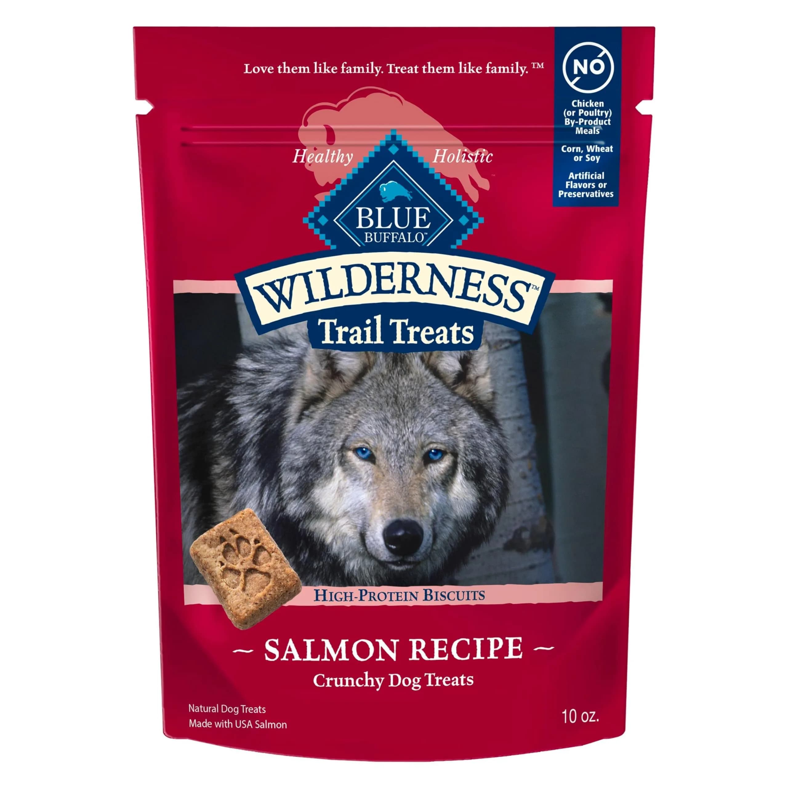 Blue Buffalo Wilderness Turkey Crunchy Dog Biscuits, Grain-Free, 680g (24 oz) | High-Protein Nutrition for All Breeds — Salmon Recipe / 10 Ounce