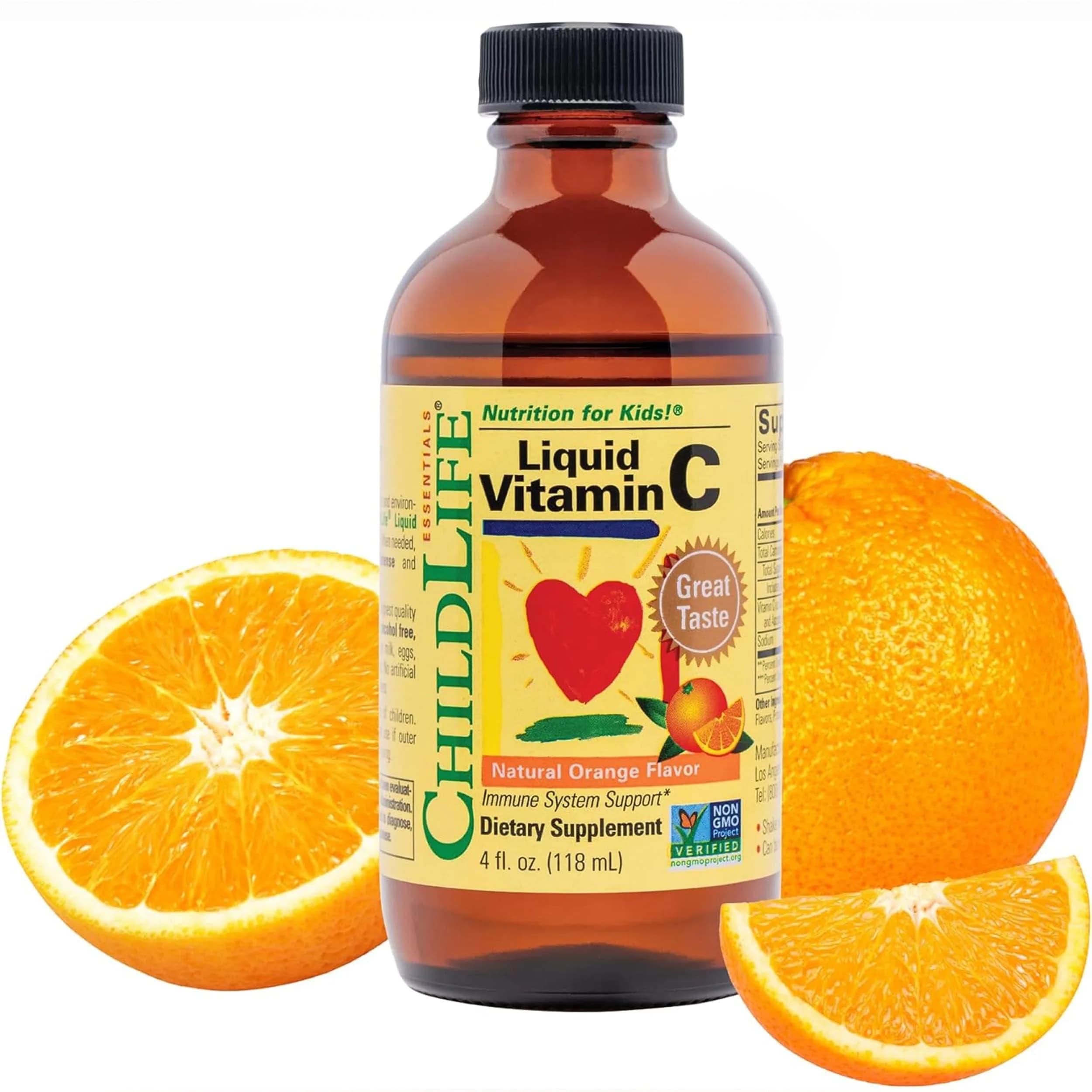 ChildLife Essentials Liquid Vitamin C 4 Fl Oz | Natural Orange Flavor for Kids, Immune Support