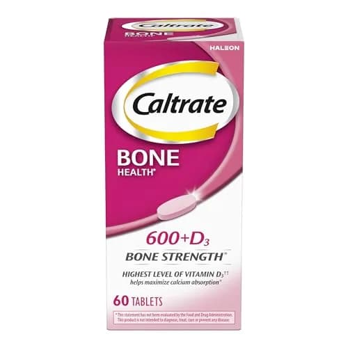 Caltrate 600 Plus D3 Calcium and Vitamin D Supplement Tablets 60 Count | Bone Health Support for Adults thumbnail 1