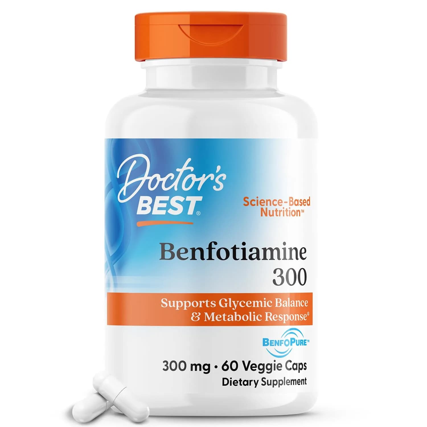 Doctor's Best Benfotiamine 300mg Supplement, 60 Veggie Caps | Supports Nerve & Metabolic Health