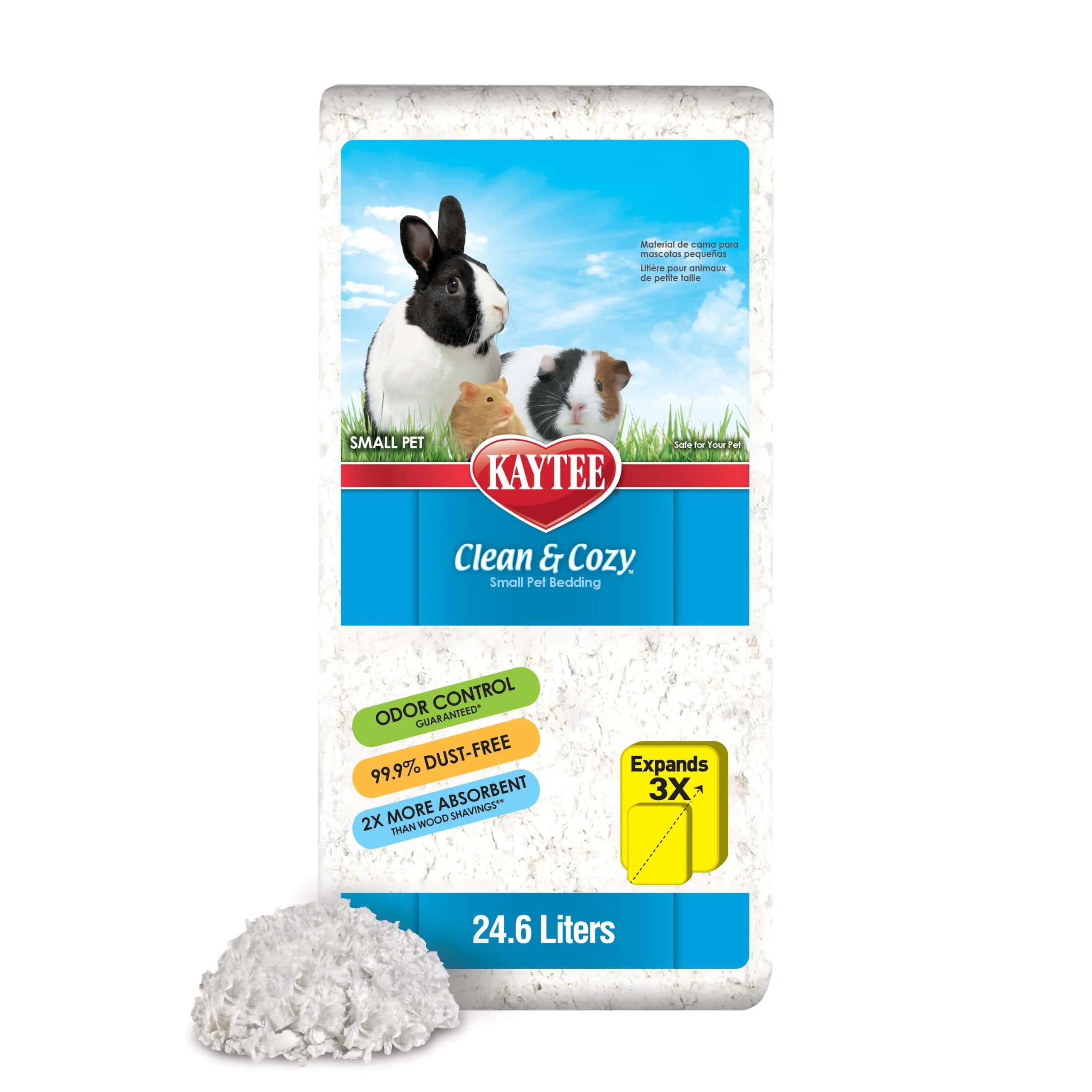 Kaytee Clean & Cozy Paper Bedding White 24.6L (831.8oz) | Odor Control & Absorbent for Small Animals - view 9
