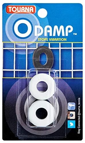 Tourna O Damp Tennis Racquet Vibration Dampener 2 Pack White | Reduces String Vibration for Quieter Play thumbnail 1