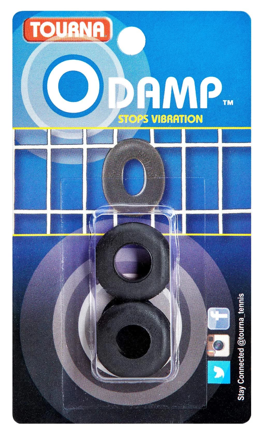 Tourna Sampras Vibration Dampener Black | Tennis Racquet Shock Absorber for Pro Players (4-Pack) - main product image