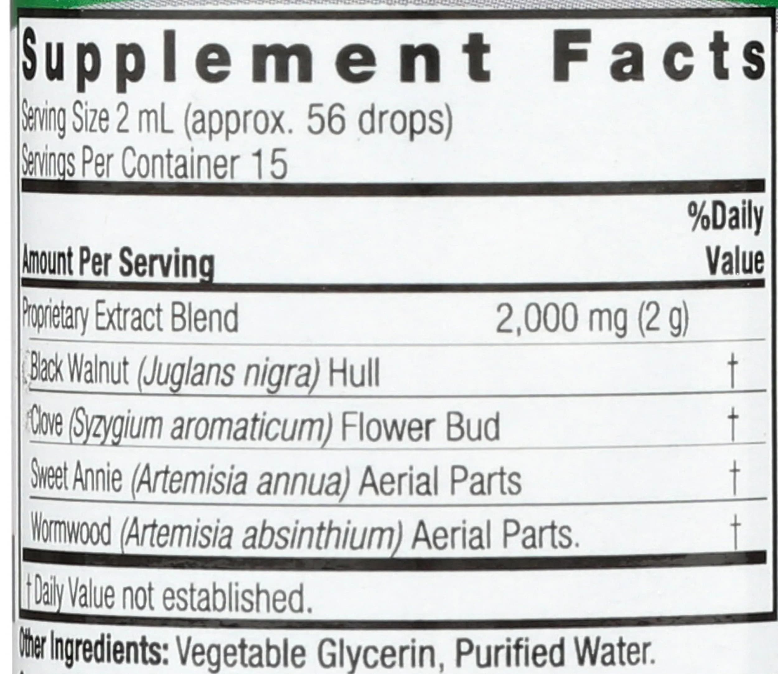 Nature's Answer Black Walnut & Wormwood 1 oz (30ml) Liquid Extract | Promotes Digestion & Healthy Microbiome - view 3