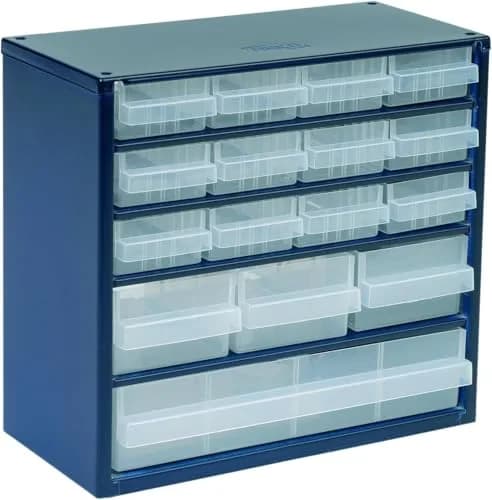 Raaco Steel Storage Cabinet, Compact 16-Drawer | Space-Saving Tool Organizer for Workshop & Garage thumbnail 1