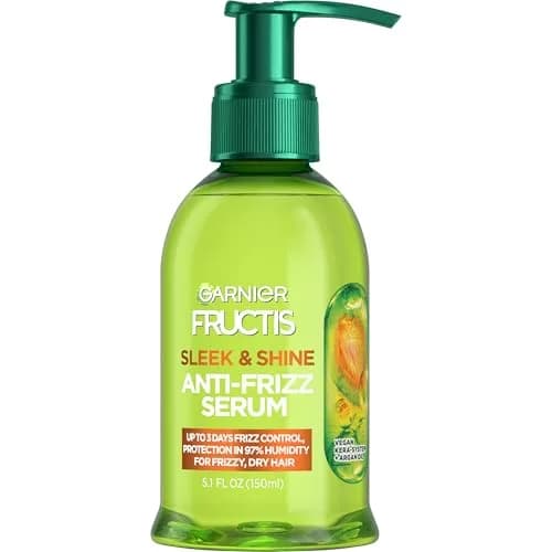 Garnier Fructis Sleek & Shine Anti-Frizz Hair Serum 156ml (5.1 Fl Oz) | 72-Hour Frizz Control for Dry, Frizzy Hair — Anti-Frizz Serum