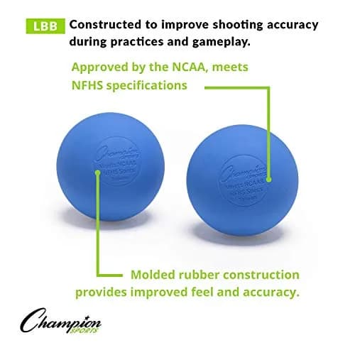 Champion Sports Official Lacrosse Balls Blue 130g (5.5oz) | NCAA, NFHS, SEI Certified thumbnail 2