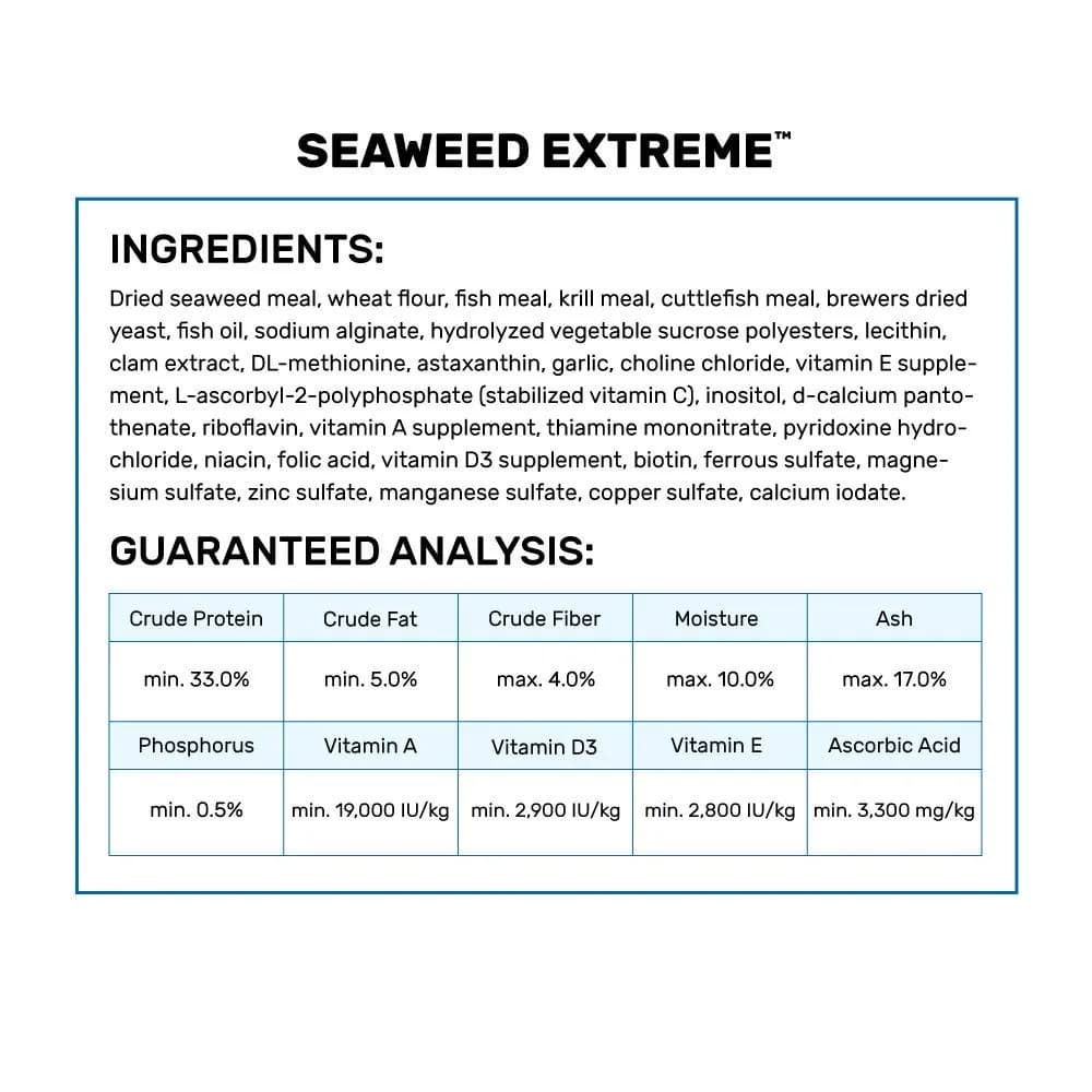 Hikari Seaweed Extreme Fish Food Pellets 100g (3.52 oz) | High Seaweed Content for Herbivorous & Omnivorous Aquarium Fish - view 3