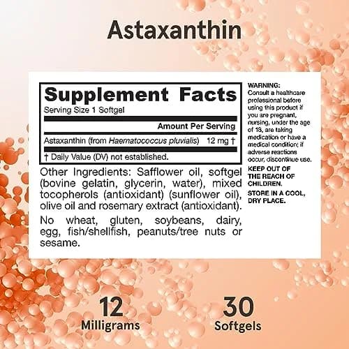 Jarrow Formulas Astaxanthin 12 mg Softgels (30 Count) | Antioxidant Support for Immune and Eye Health thumbnail 6