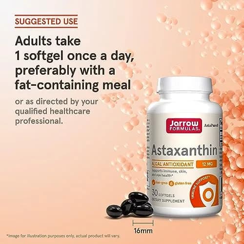 Jarrow Formulas Astaxanthin 12 mg Softgels (30 Count) | Antioxidant Support for Immune and Eye Health thumbnail 7