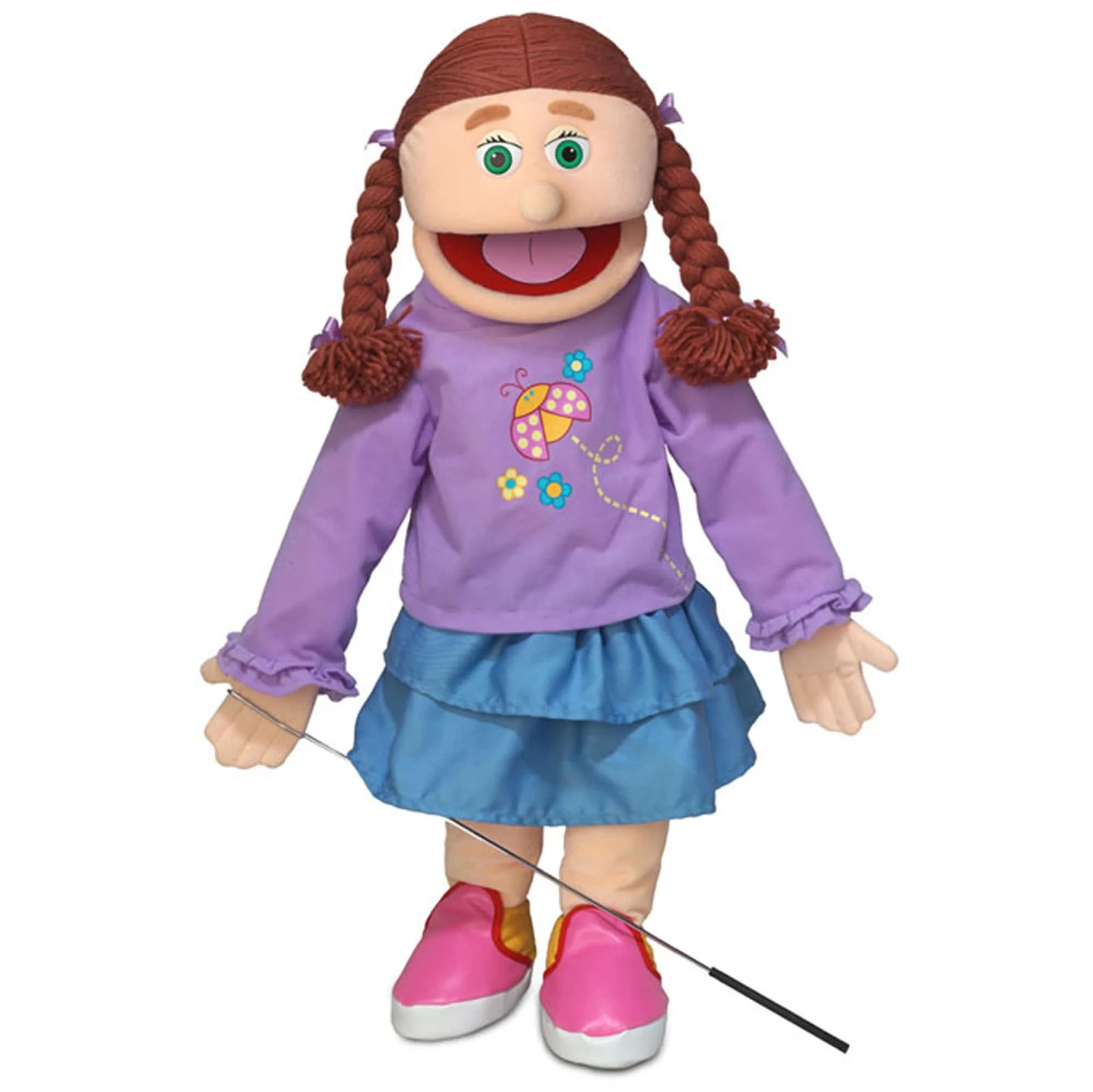 Silly Puppets Amy Peach Girl Full Body Ventriloquist Puppet 64cm (25 inch) | Movable Mouth & Control Rod - main product image