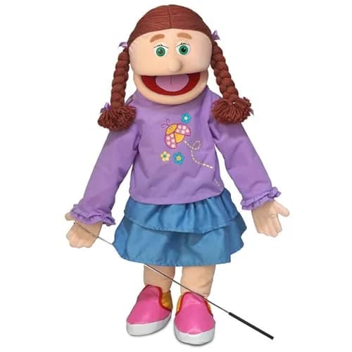 Silly Puppets Amy Peach Girl Full Body Ventriloquist Puppet 64cm (25 inch) | Movable Mouth & Control Rod thumbnail 1