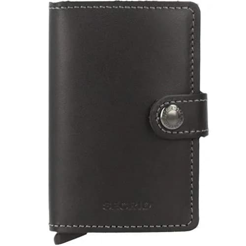 Secrid Miniwallet Leather Card Holder in Black | RFID Protected Compact Wallet (6.5 x 10.2 cm) thumbnail 1