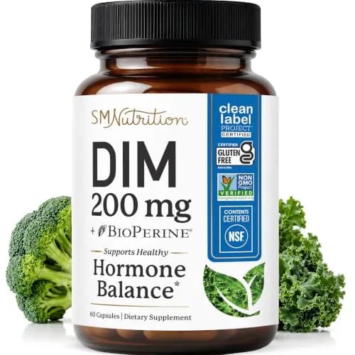 SMNutrition DIM Supplement 200 mg | Estrogen & Hormonal Balance for Women & Men | Doctor-Formulated, Vegan, Gluten-Free, 60 Ct thumbnail 1