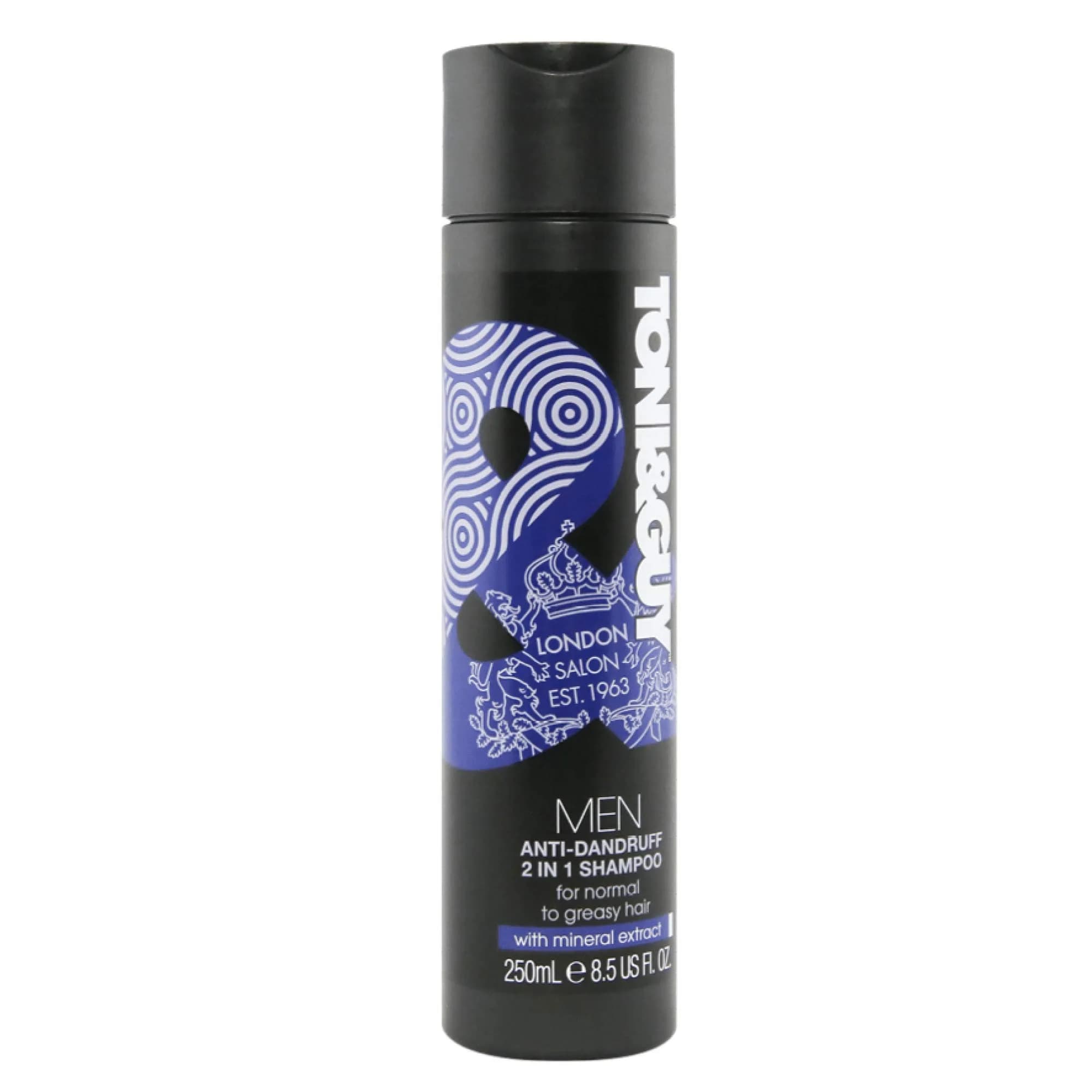 TONI&GUY Men 2 In 1 Anti-Dandruff Shampoo & Conditioner 250ml | Cleansing & Dandruff Relief - main product image