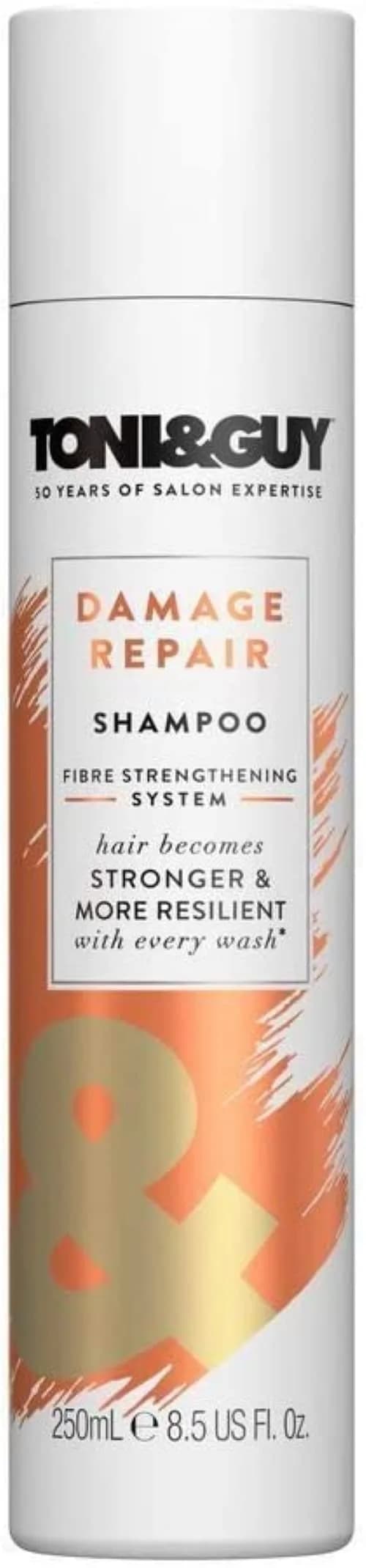 TONI&GUY Cleanse Shampoo for Damaged Hair 250ml (8.5 Fl Oz) | Strengthens Hair Fiber — 8.5 Fl Oz