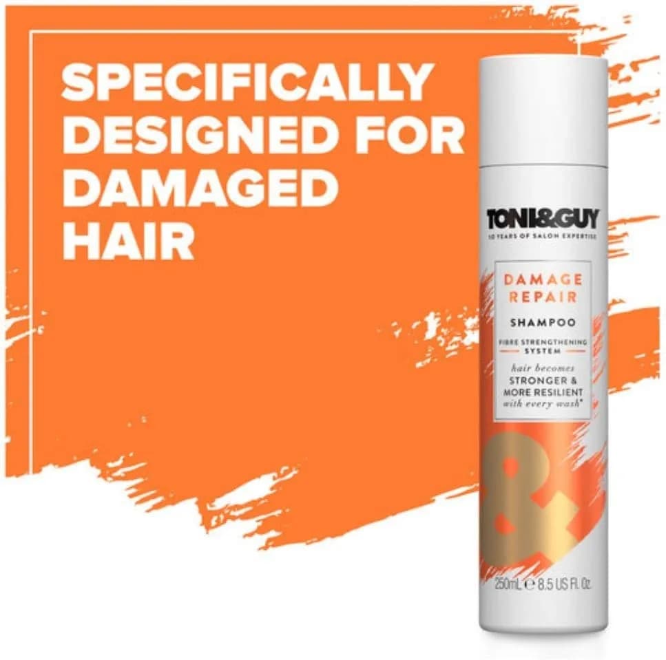TONI&GUY Cleanse Shampoo for Damaged Hair 250ml (8.5 Fl Oz) | Strengthens Hair Fiber - view 2