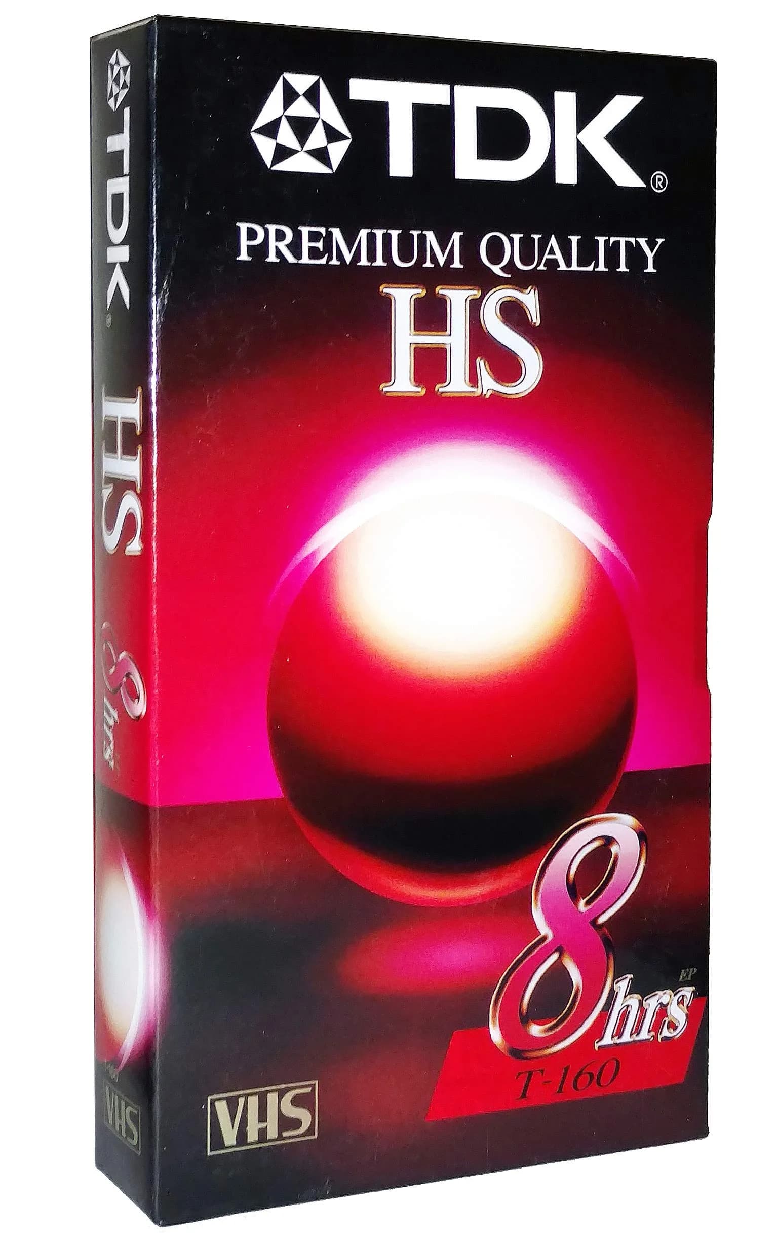 TDK HS T-160 8 Hour EP Video Cassette Tape | Premium Quality for Daily Recording in India — Red