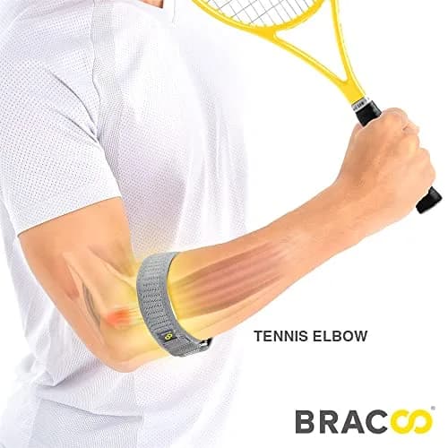 Bracoo Tennis Elbow Brace for Men and Women | Adjustable Forearm Compression Support 23-32 cm thumbnail 3