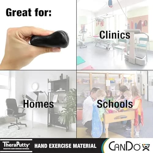 CanDo Theraputty Plus Hand Exercise Putty X-Firm Black 113g (4 oz) | Resistance for Hand Therapy & Grip Strengthening thumbnail 2