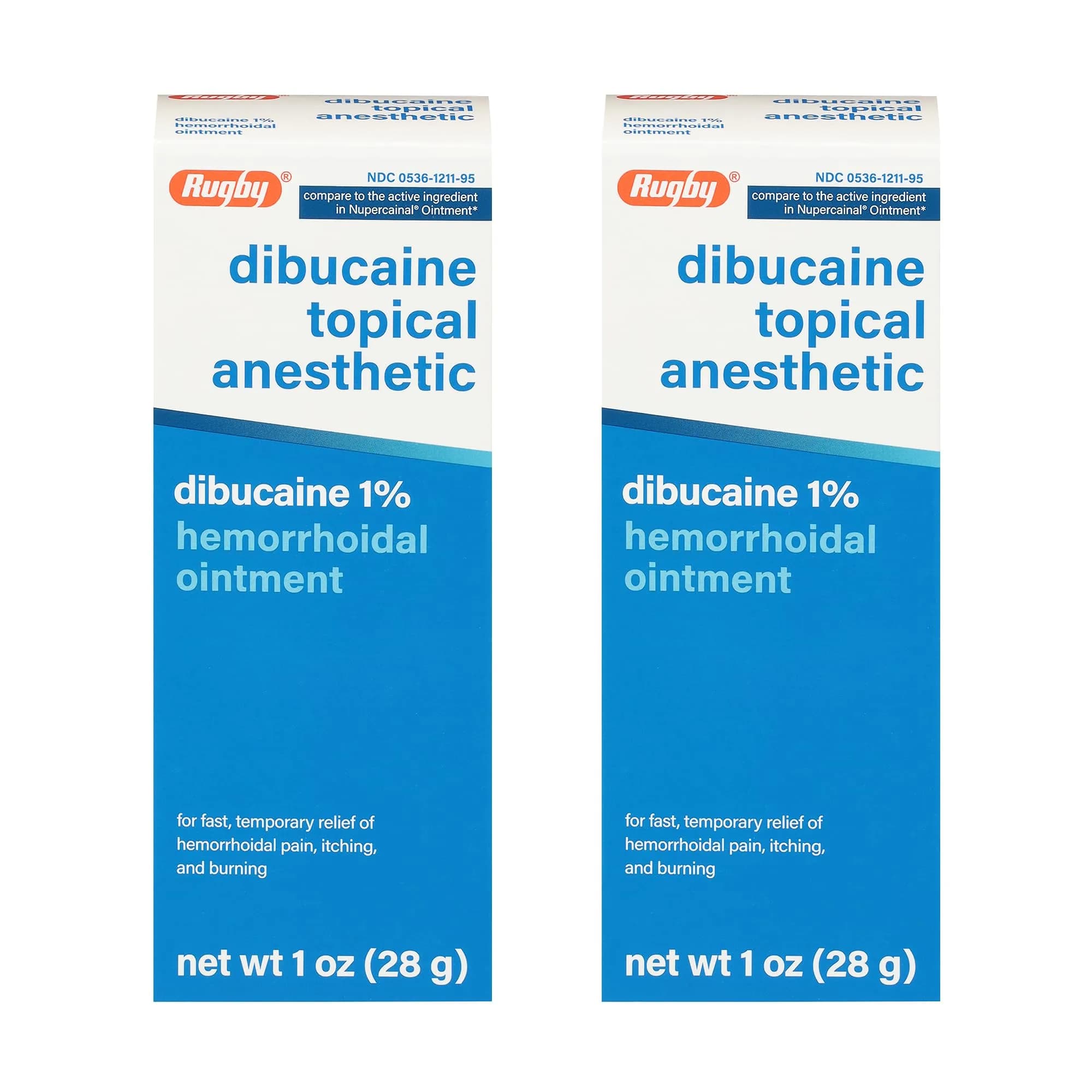 RUGBY LABORATORIES Dibucaine Hemorrhoid Ointment 1% | Fast-Acting Relief for Pain & Itching (70-120 chars) — 1 Ounce