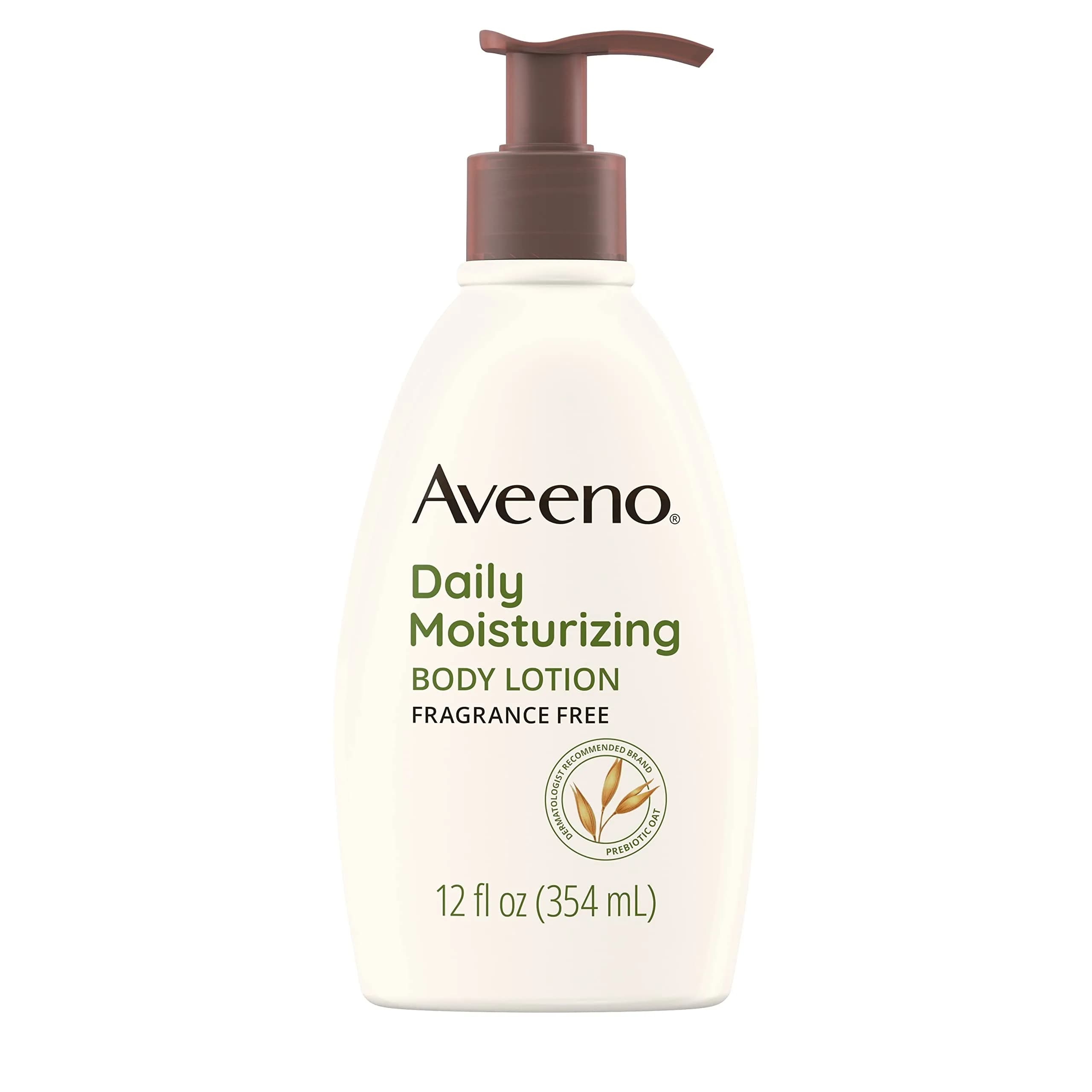 Aveeno Daily Moisturizing Body Lotion with Prebiotic Oat 354ml (12 Fl Oz) | Fragrance-Free for Dry, Sensitive Skin — 12 Fl Oz