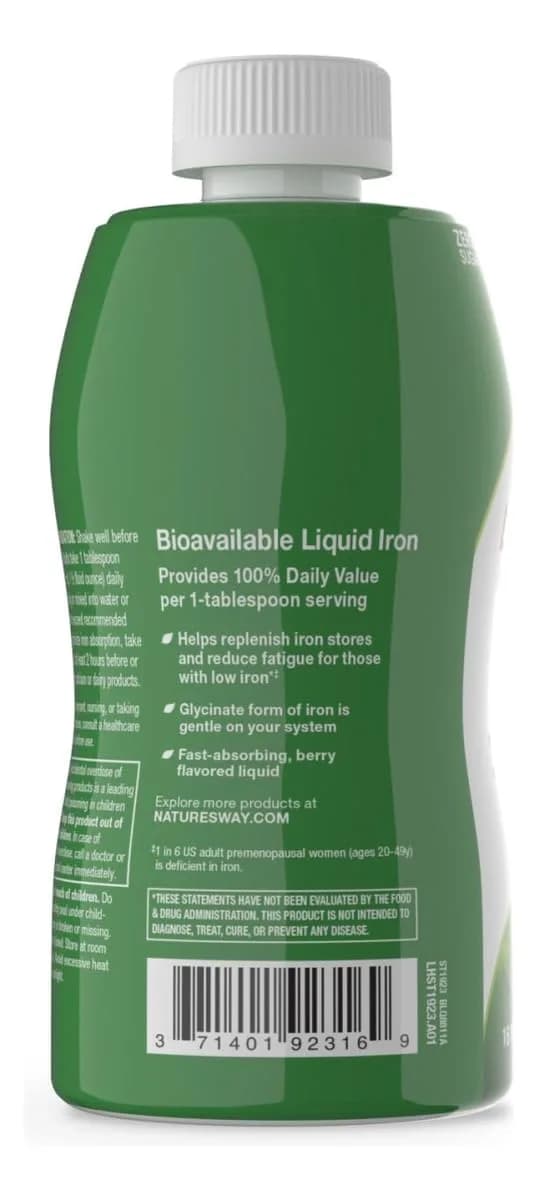 Nature's Way Liquid Iron Supplement Berry 473ml (16 Fl Oz) | Supports Red Blood Cell Production & Energy Metabolism - view 4