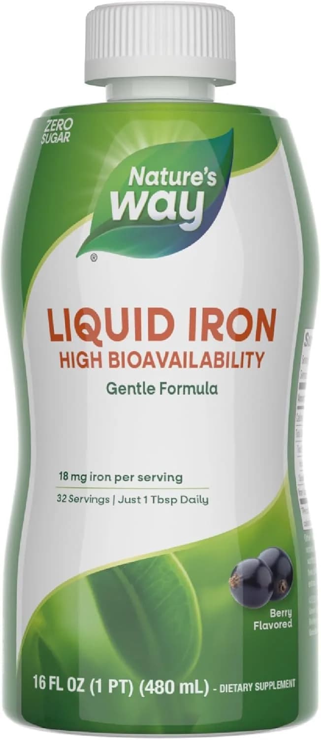 Nature's Way Liquid Iron Supplement Berry 473ml (16 Fl Oz) | Supports Red Blood Cell Production & Energy Metabolism - main product image