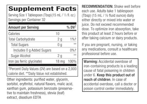 Nature's Way Liquid Iron Supplement Berry 473ml (16 Fl Oz) | Supports Red Blood Cell Production & Energy Metabolism thumbnail 2