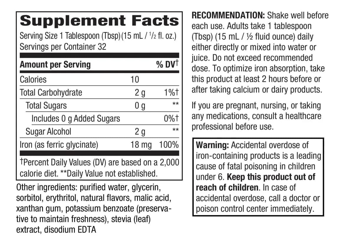 Nature's Way Liquid Iron Supplement Berry 473ml (16 Fl Oz) | Supports Red Blood Cell Production & Energy Metabolism - view 2