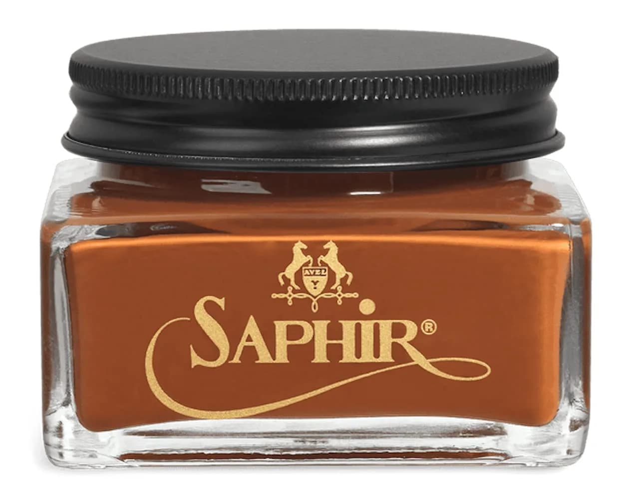 SAPHIR Pommadier Cream 75ml | Natural Leather Shoe Polish & Conditioner for Boots, Handbags - Cognac