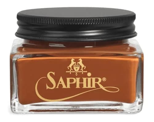 SAPHIR Pommadier Cream 75ml | Natural Leather Shoe Polish & Conditioner for Boots, Handbags - Cognac thumbnail 1