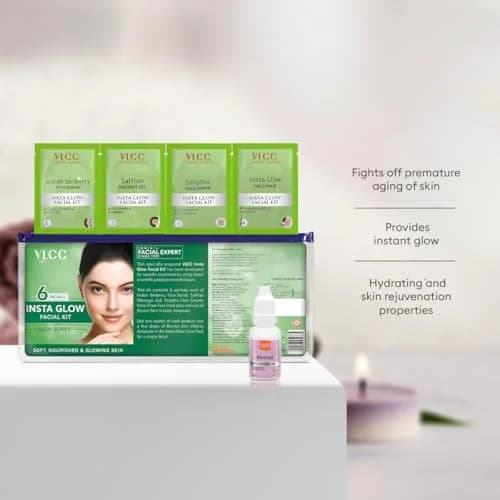 VLCC Salon Series Instaglow Facial Kit 240gm (6 Facials) | Instant Radiance for Special Occasions thumbnail 5