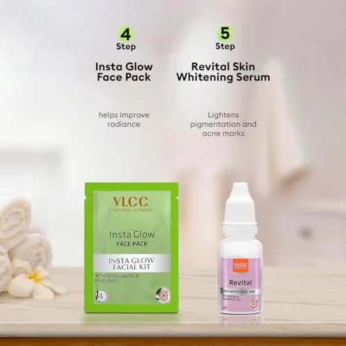 VLCC Salon Series Instaglow Facial Kit 240gm (6 Facials) | Instant Radiance for Special Occasions thumbnail 8
