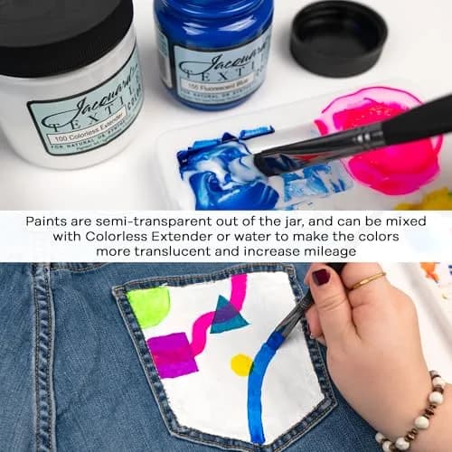 Jacquard Textile Paint Black 236ml (8 Fl Oz) | Permanent Fabric Color for All Fibers thumbnail 6