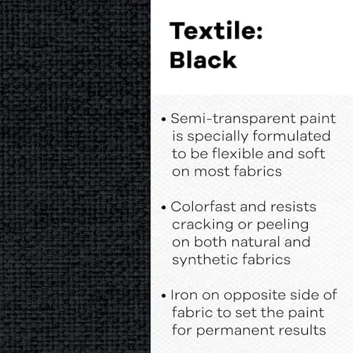Jacquard Textile Paint Black 236ml (8 Fl Oz) | Permanent Fabric Color for All Fibers thumbnail 2