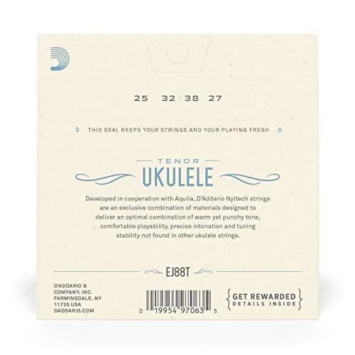 D'Addario Nyltech Tenor Ukulele Strings EJ88T (4-String Set) | Bright, Projecting Tone thumbnail 3