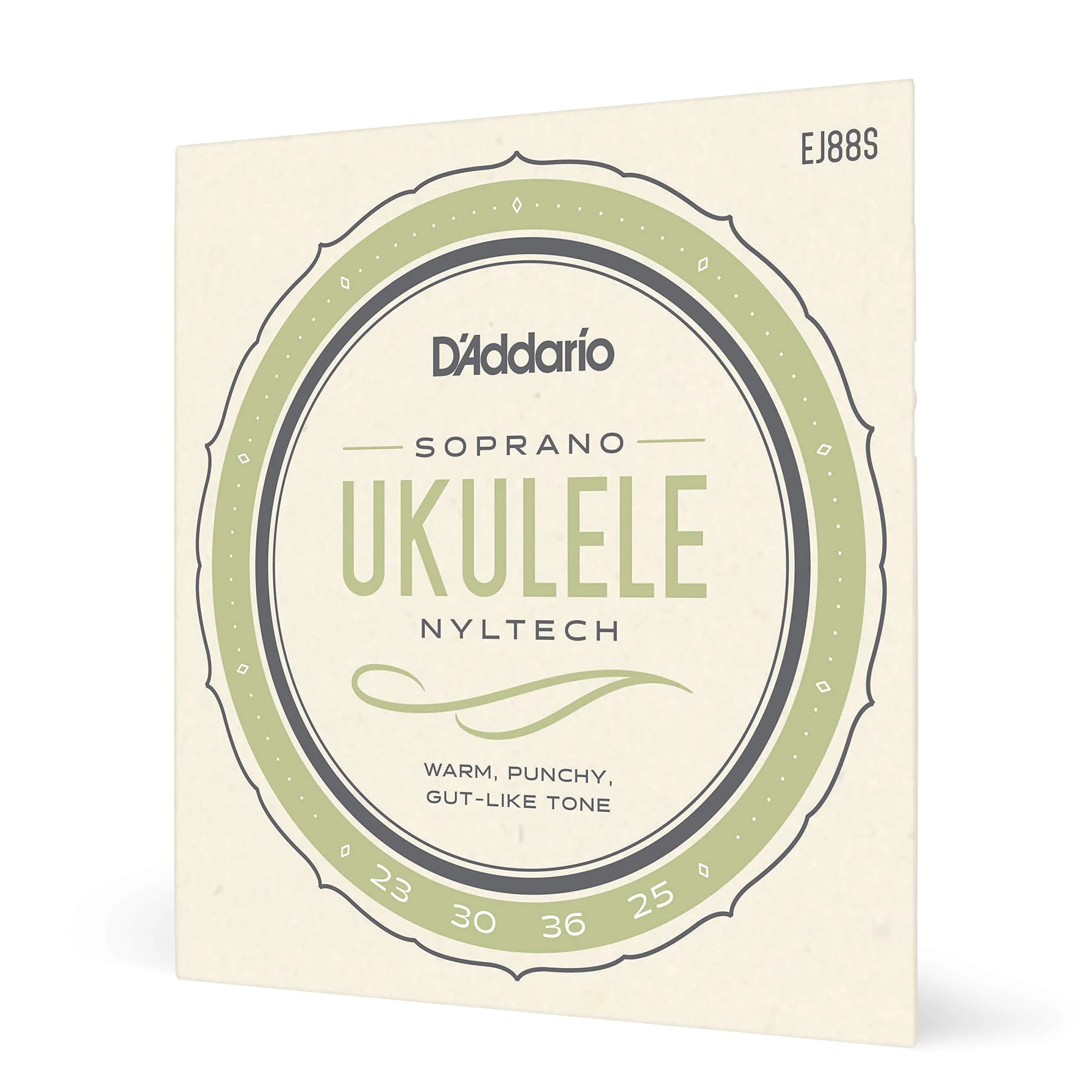 D'Addario Nyltech Soprano Ukulele Strings EJ88S (4-String Set) | Bright Tone & Tuning Stability